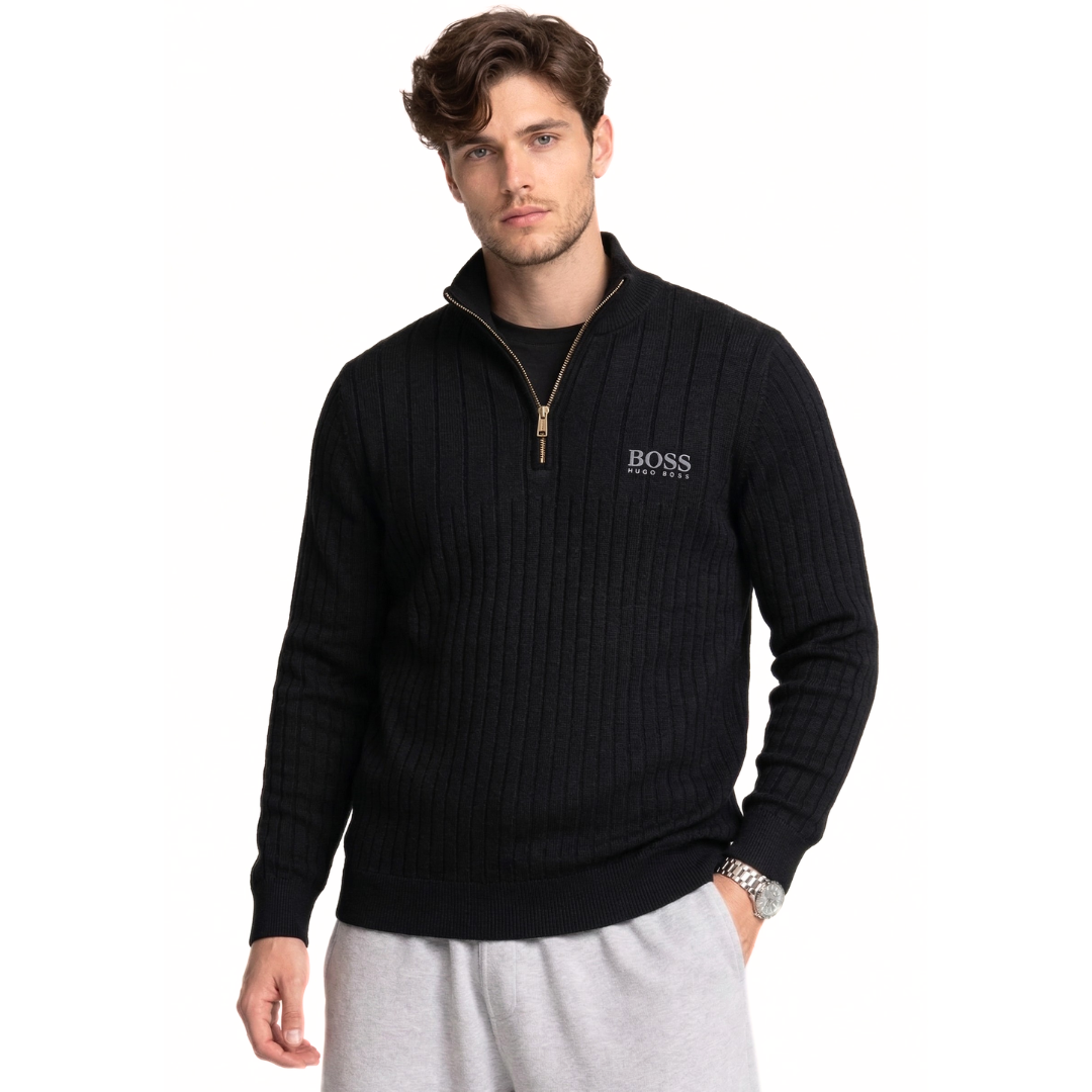 Ribbed Quarter-Zip Jumper