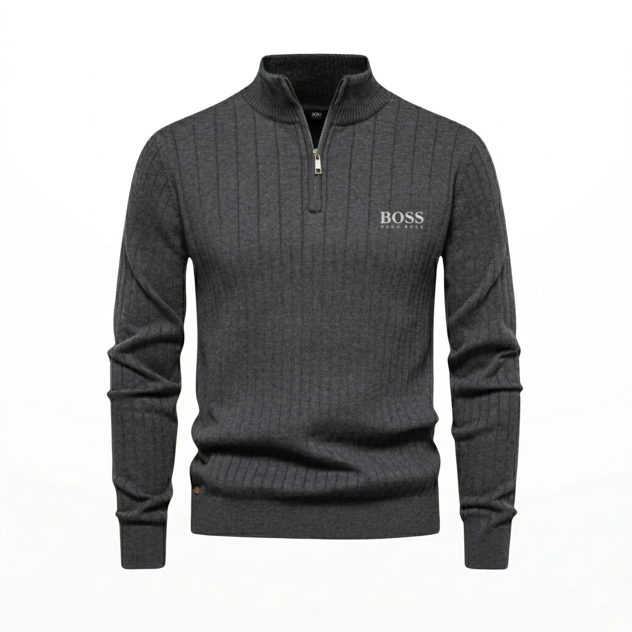 Ribbed Quarter-Zip Jumper