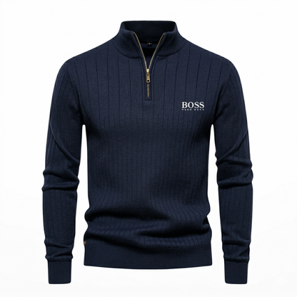 Ribbed Quarter-Zip Jumper