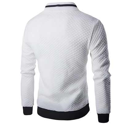 OUTLET  Men's Modern Quilted Zip-Up Bomber Jacket with Contrast Trim